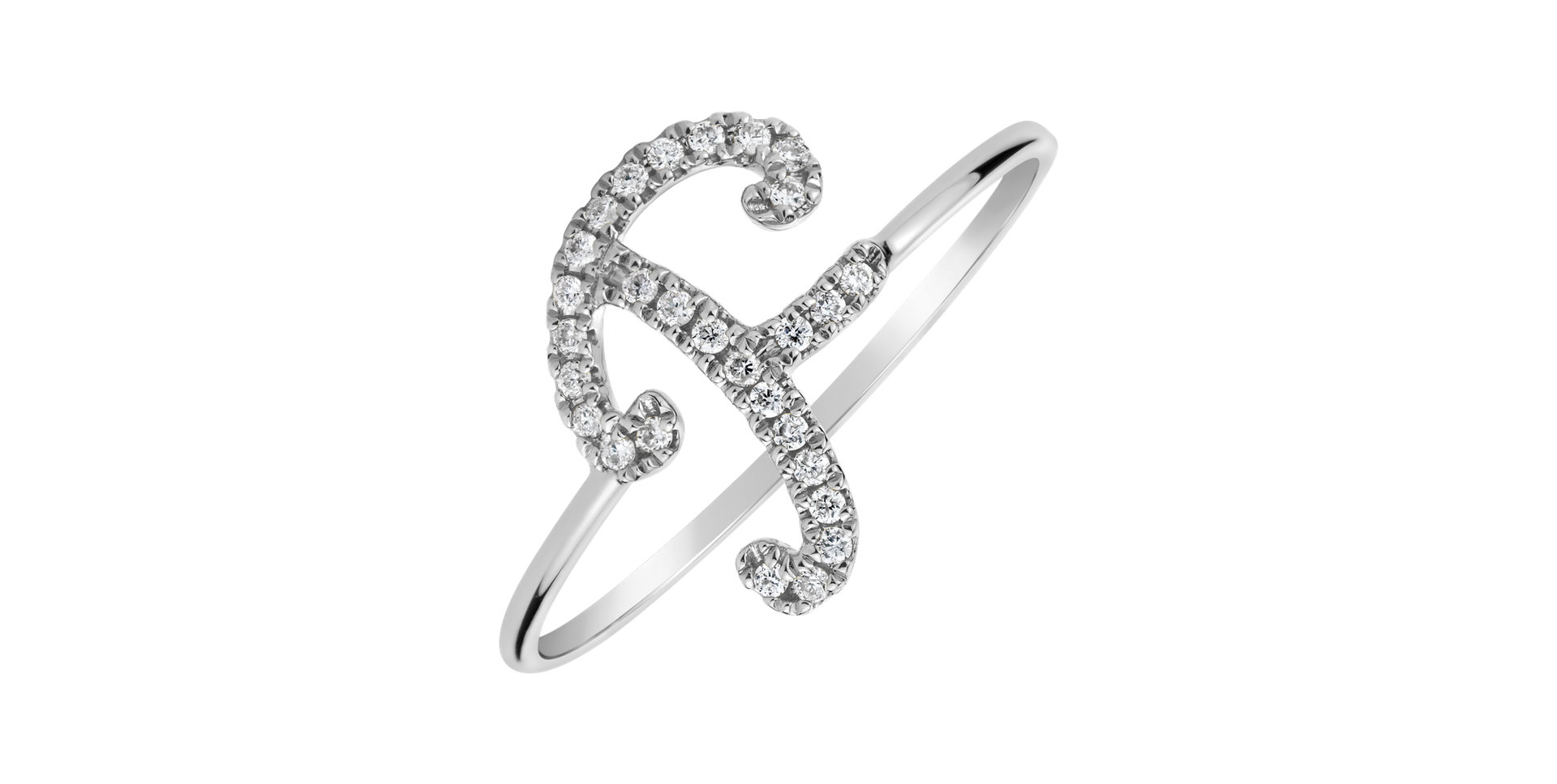 Diamond ring Curly Glittery F