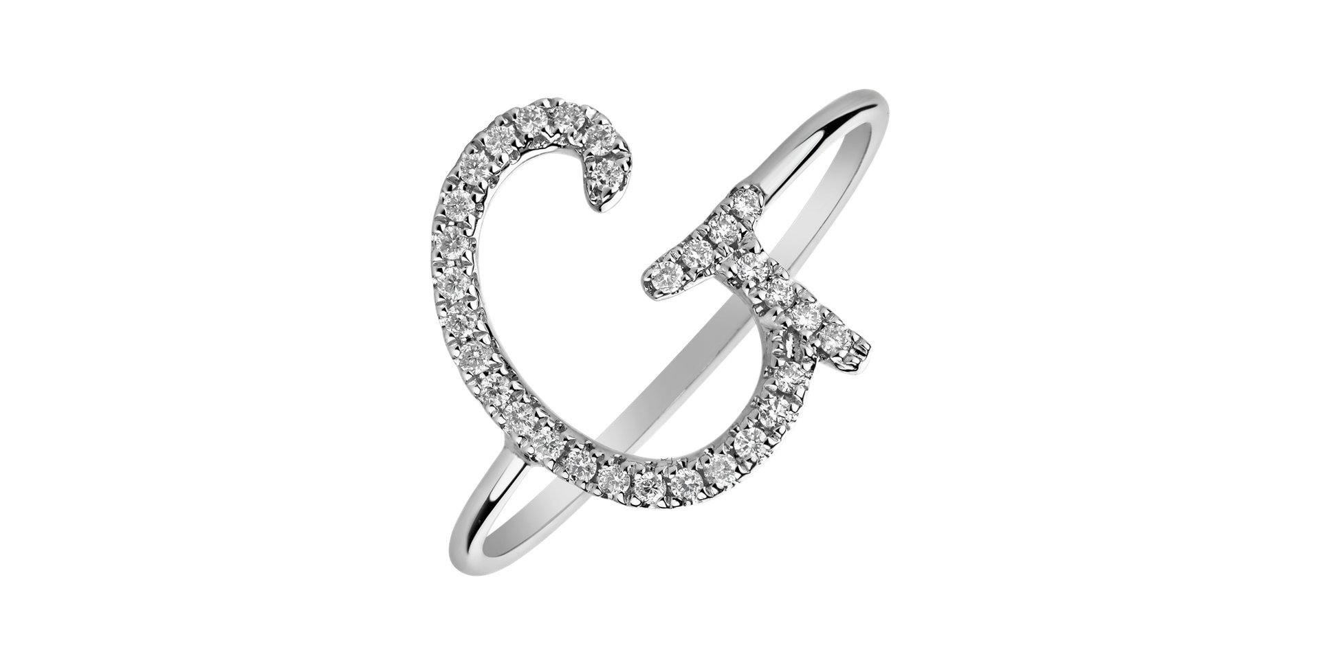 Diamond ring Curly Glittery G