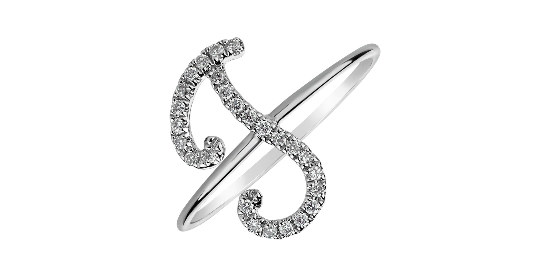 Diamond ring Curly Glittery J