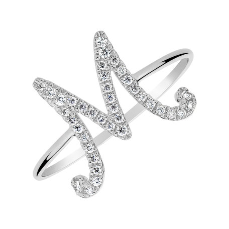 Diamond ring Curly Glittery M