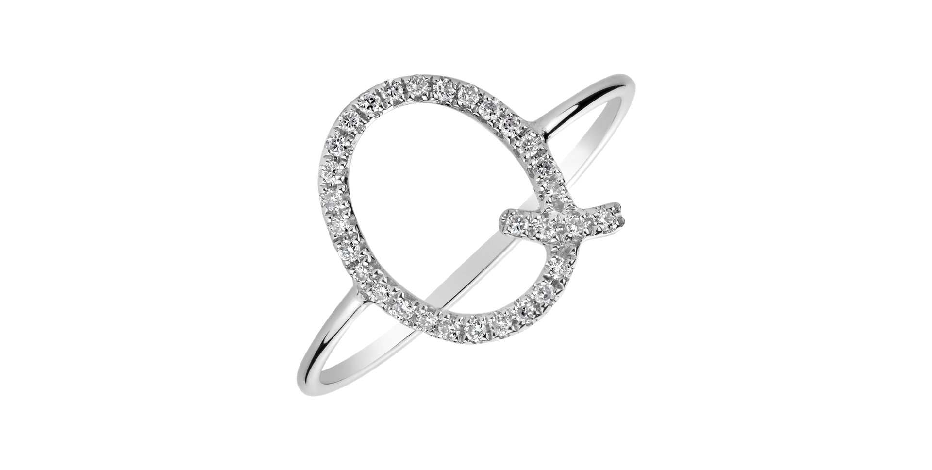 Diamond ring Curly Glittery Q
