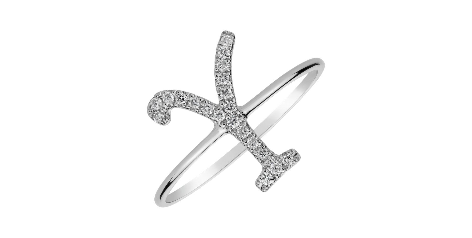 Diamond ring Curly Glittery Y