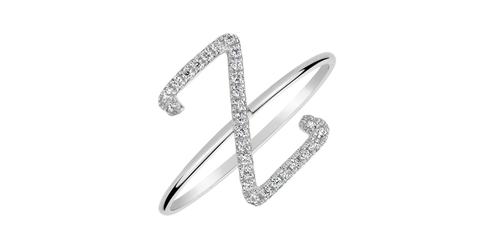Diamond ring Curly Glittery Z