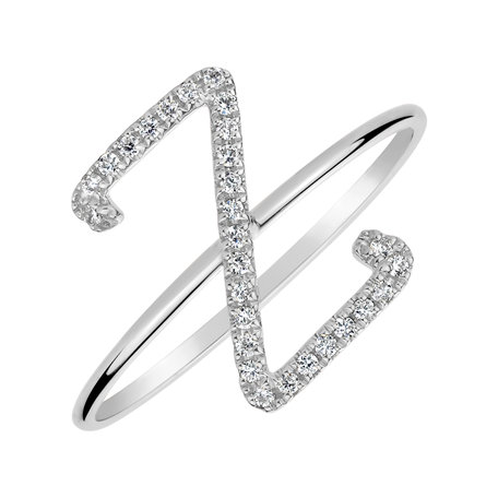 Diamond ring Curly Glittery Z
