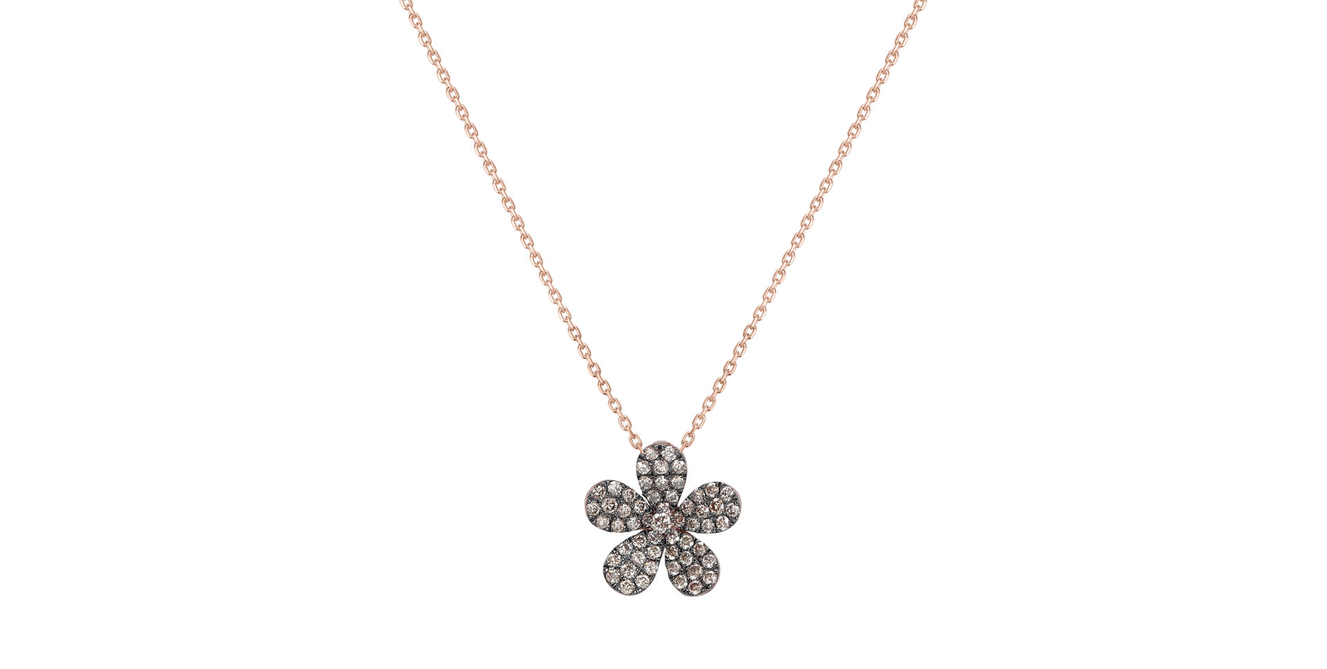 Pendant with brown diamonds Sunshine Daisy