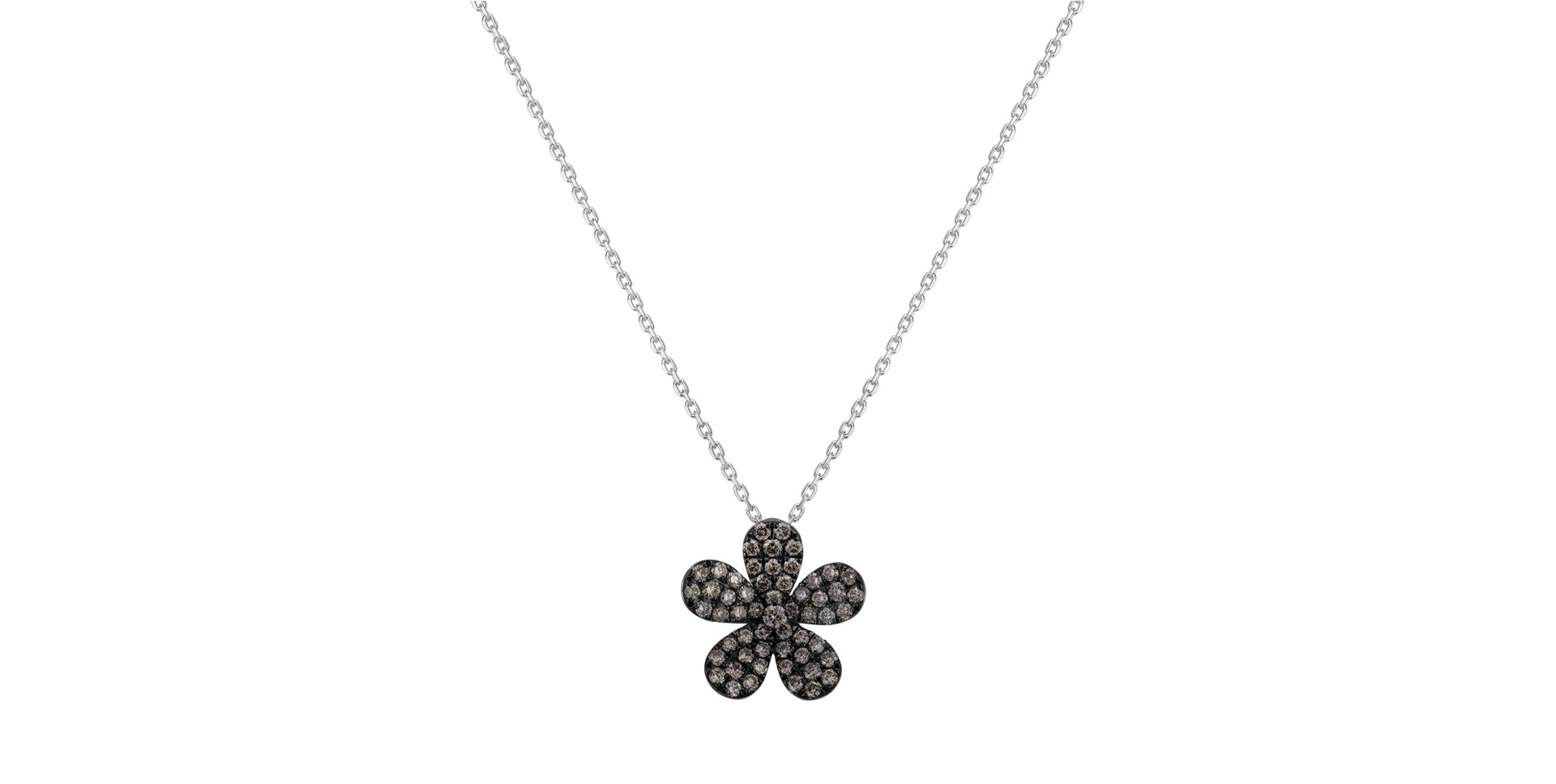 Pendant with brown diamonds Sunshine Daisy