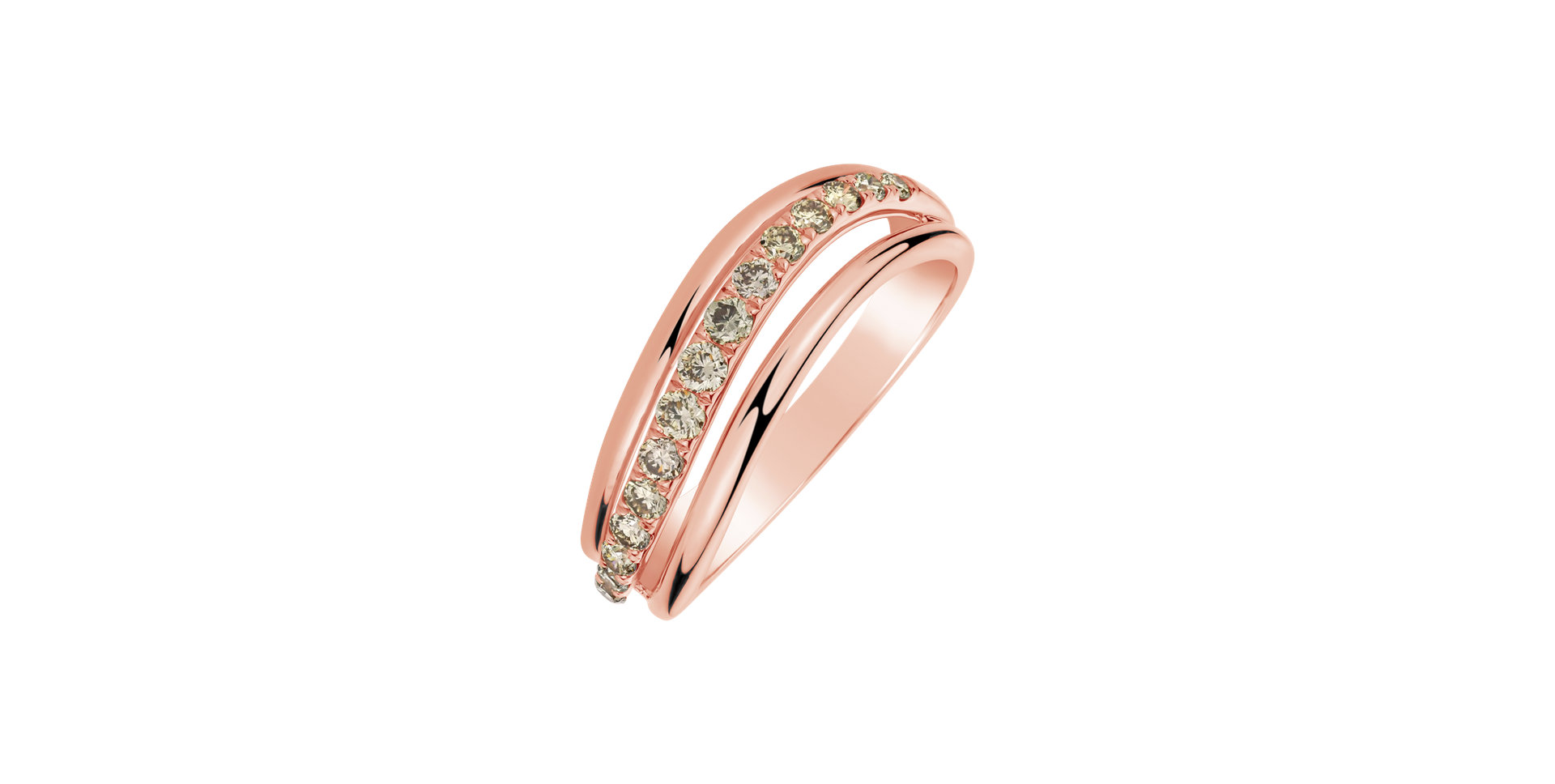 Ring with brown diamonds Charming Fairytale