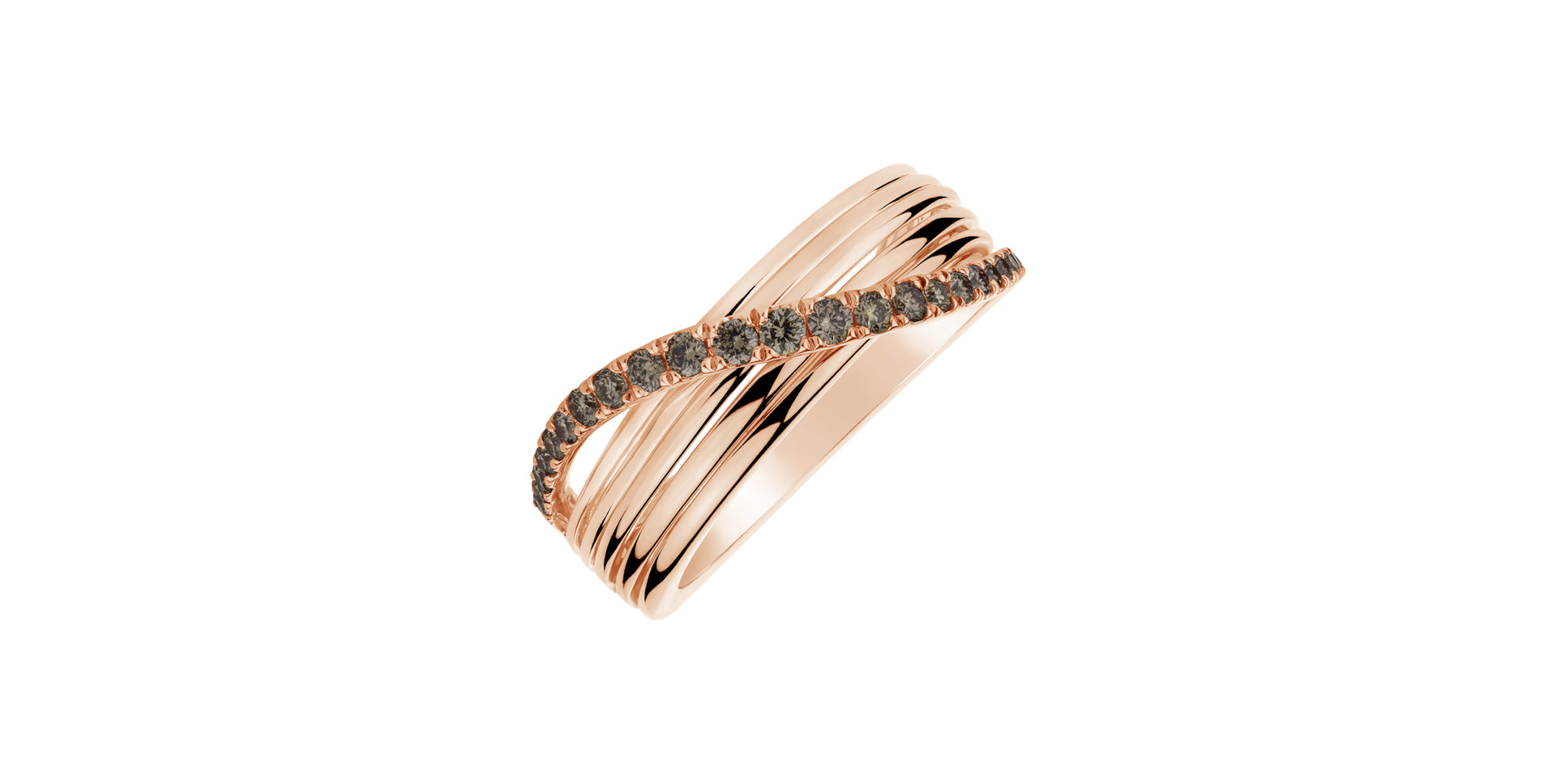 Ring with brown diamonds Orion Ribbon