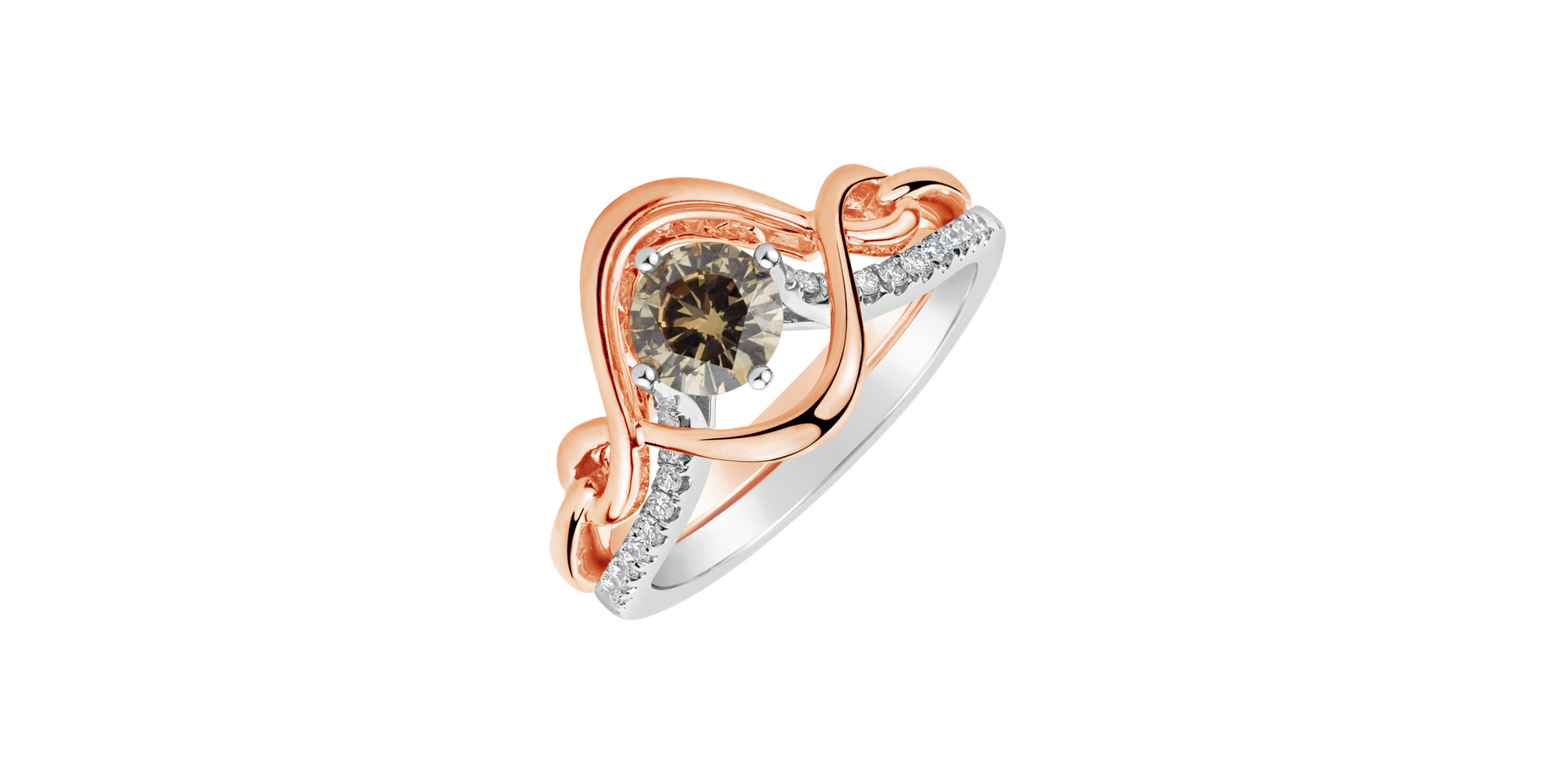 Ring with brown and white diamonds Sarai