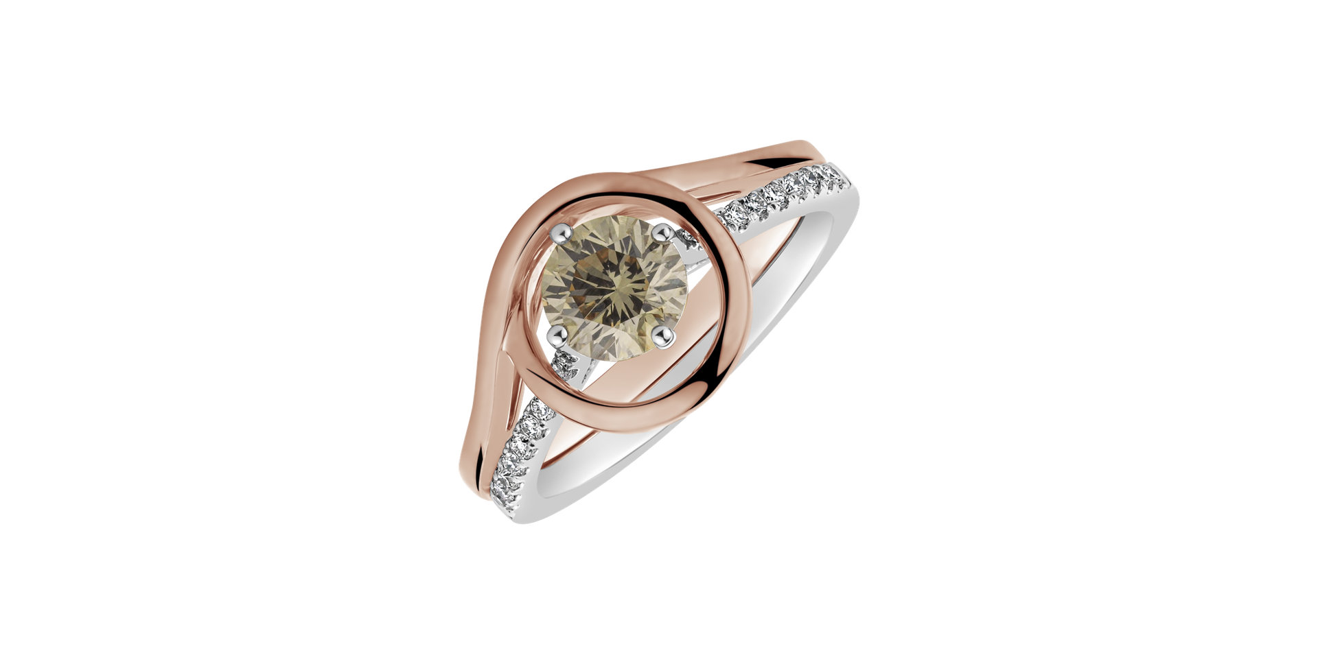 Ring with brown and white diamonds Vensalia