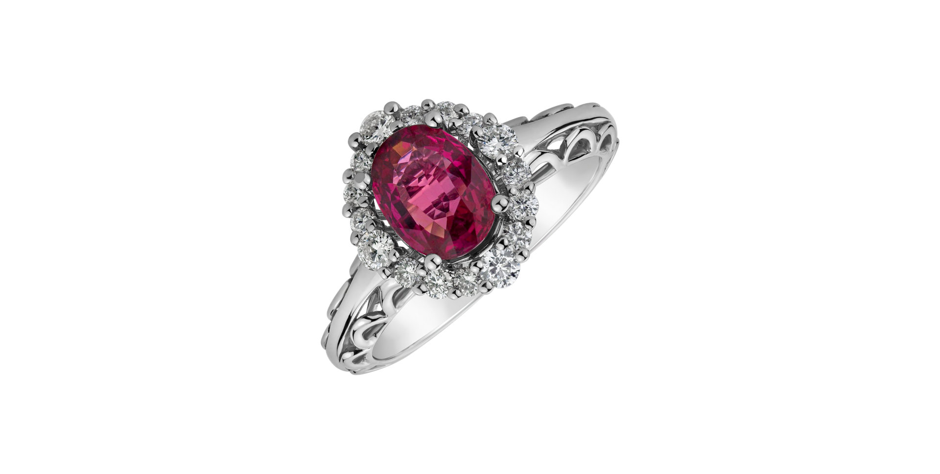 Diamond ring with Ruby Netharion