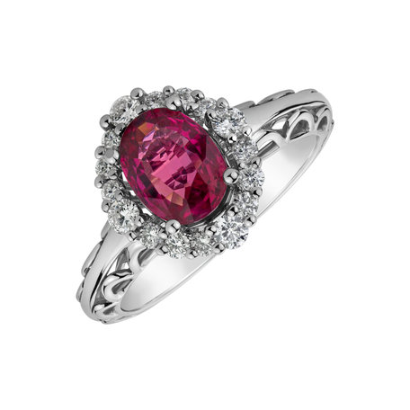 Diamond ring with Ruby Netharion