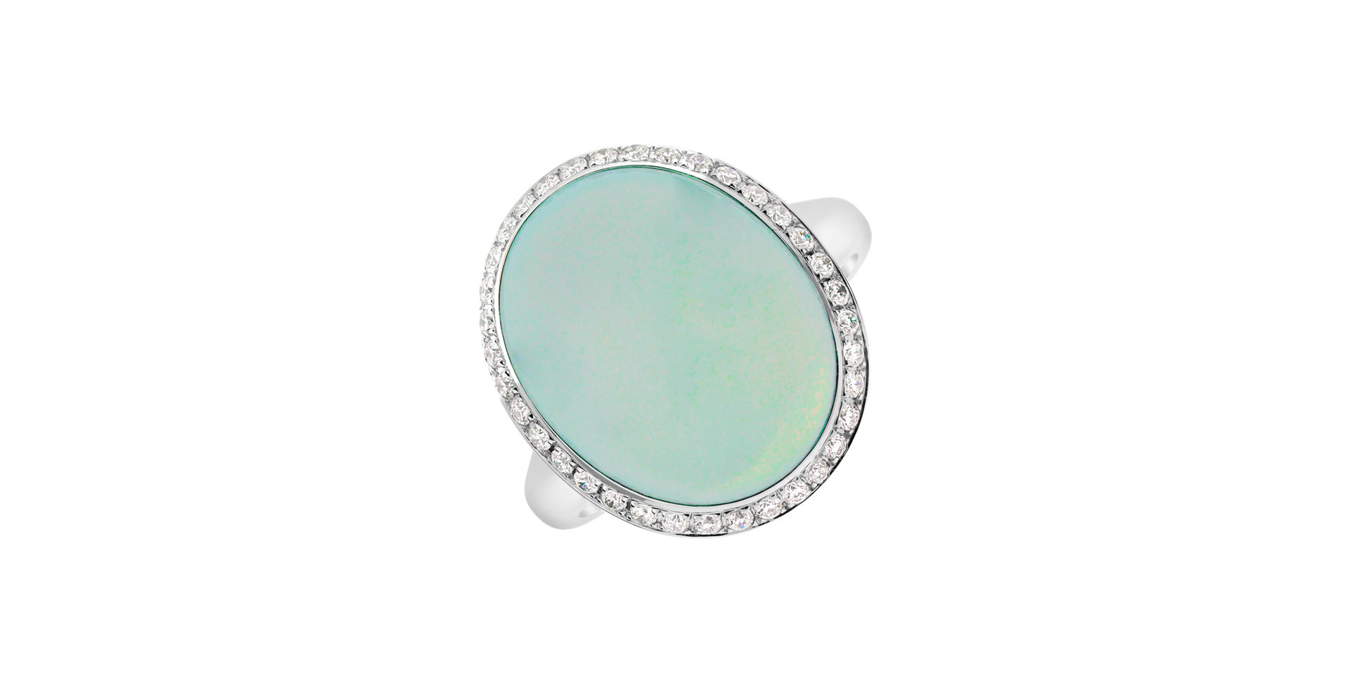 Diamond ring with Chalcedony Gem Sparkle