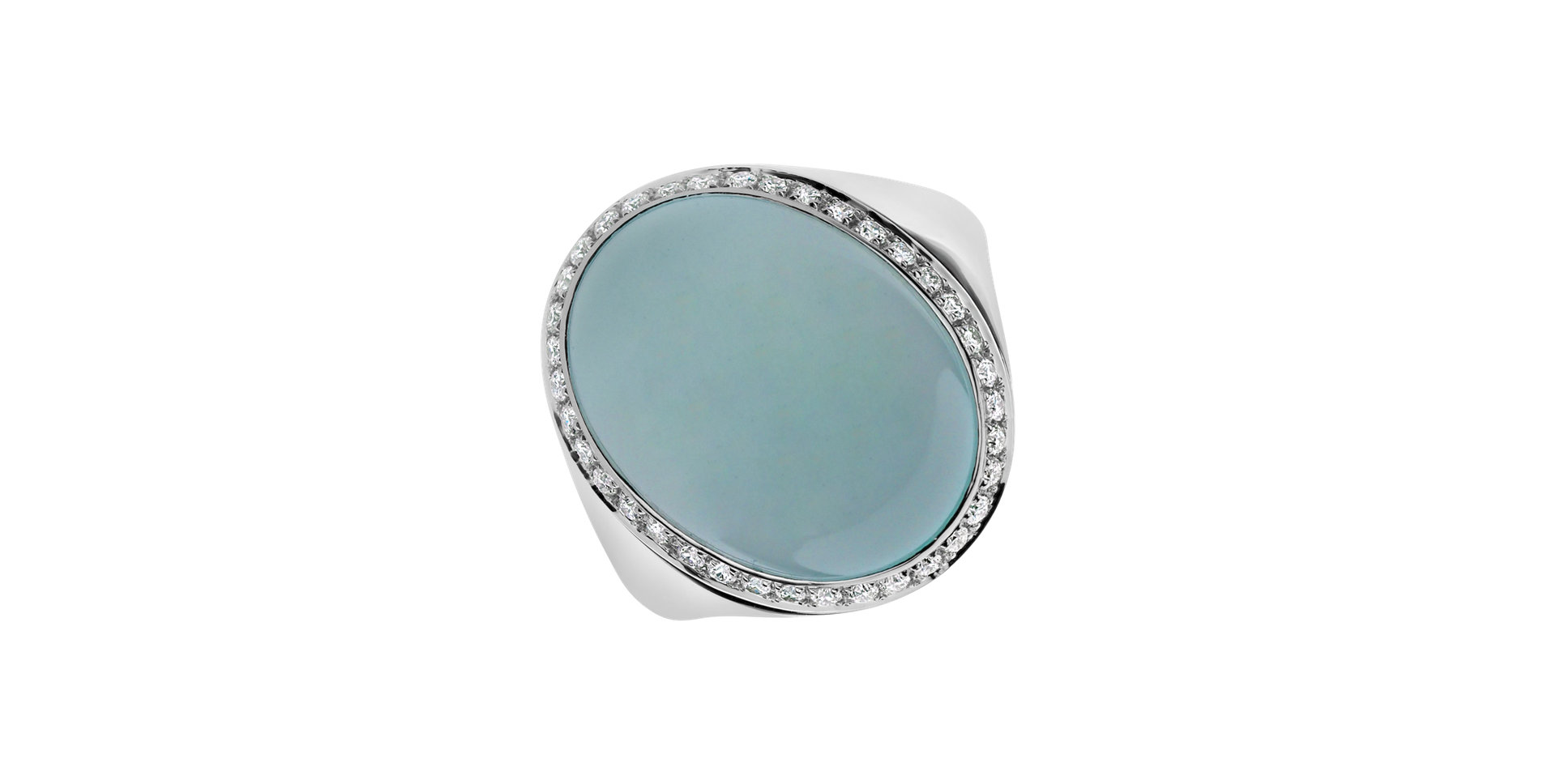 Diamond ring with Chalcedony Magic Blossom