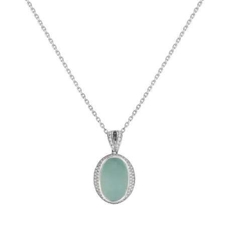 Diamond pendant with Chalcedony Blossom Grace