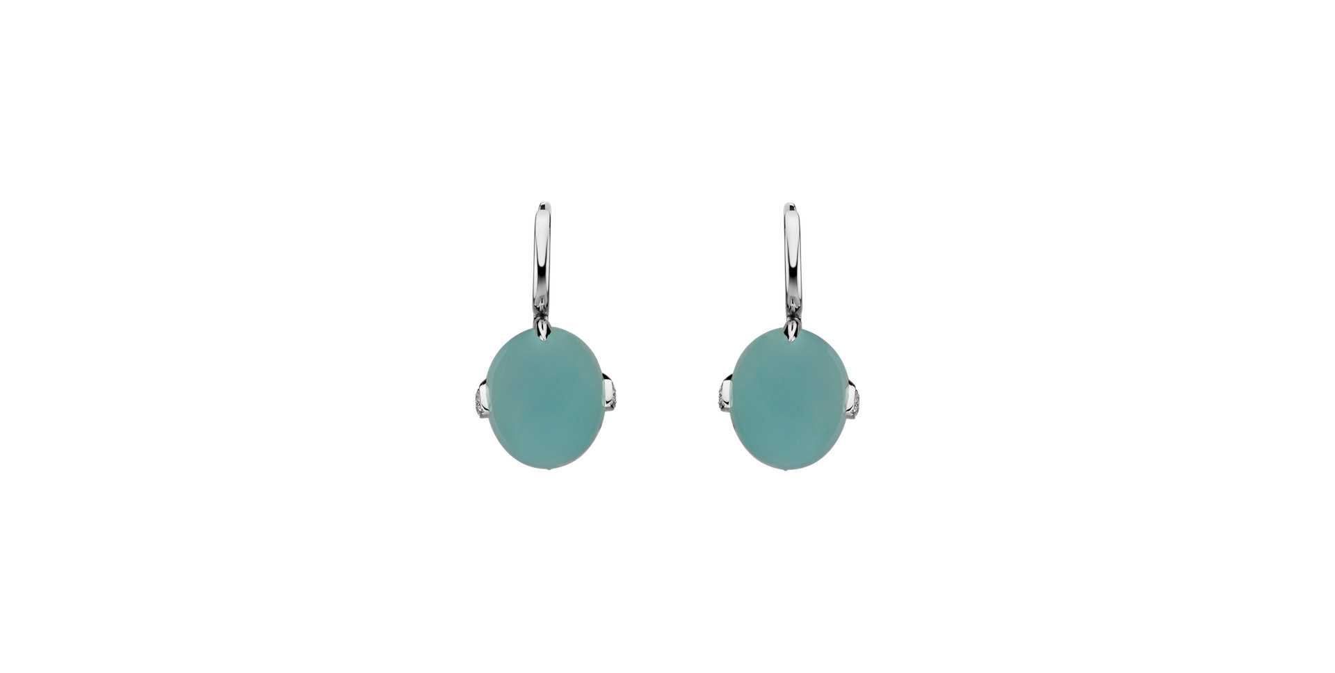 Diamond earrings with Chalcedony Shining Grace