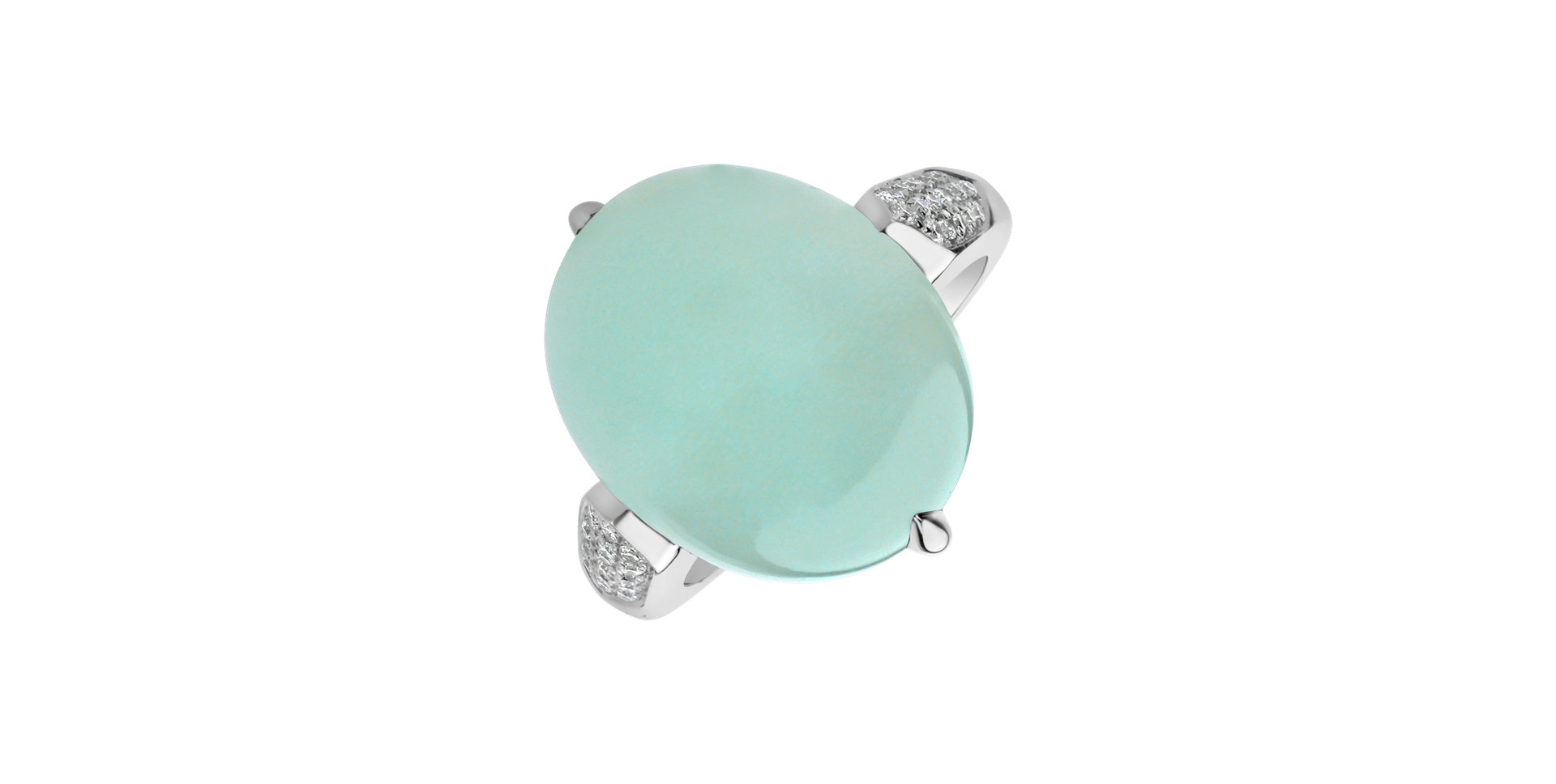 Diamond ring with Chalcedony Drop Blossom