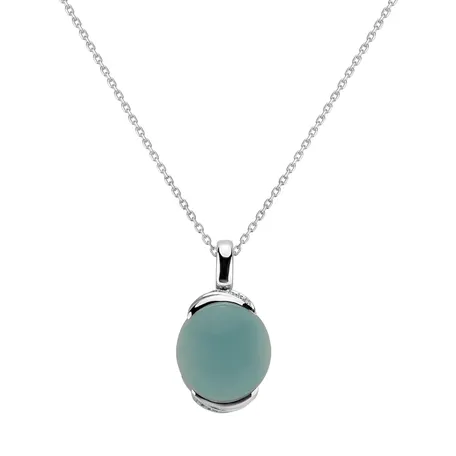 Diamond pendant with Chalcedony Bubble Blossom