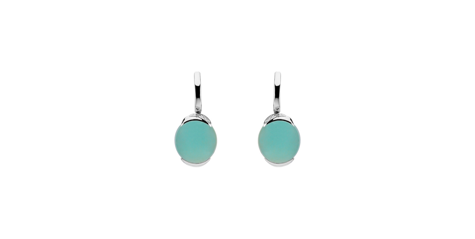 Diamond earrings with Chalcedony Bubble Blossom