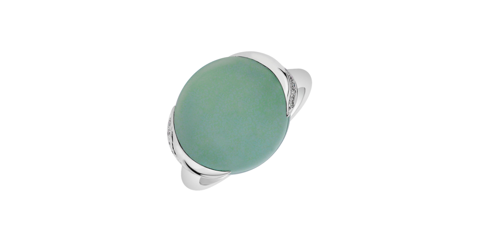 Diamond ring with Chalcedony Bubble Blossom