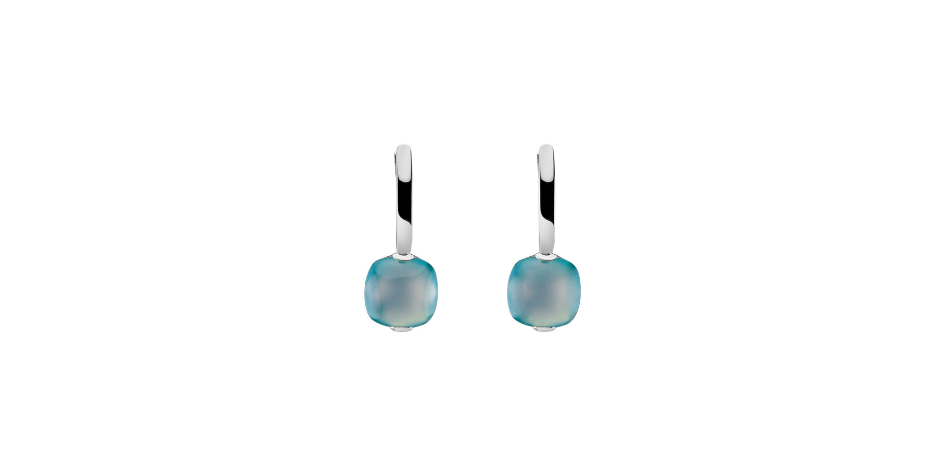Earrings with Turquoise Chalcedony Bonbon