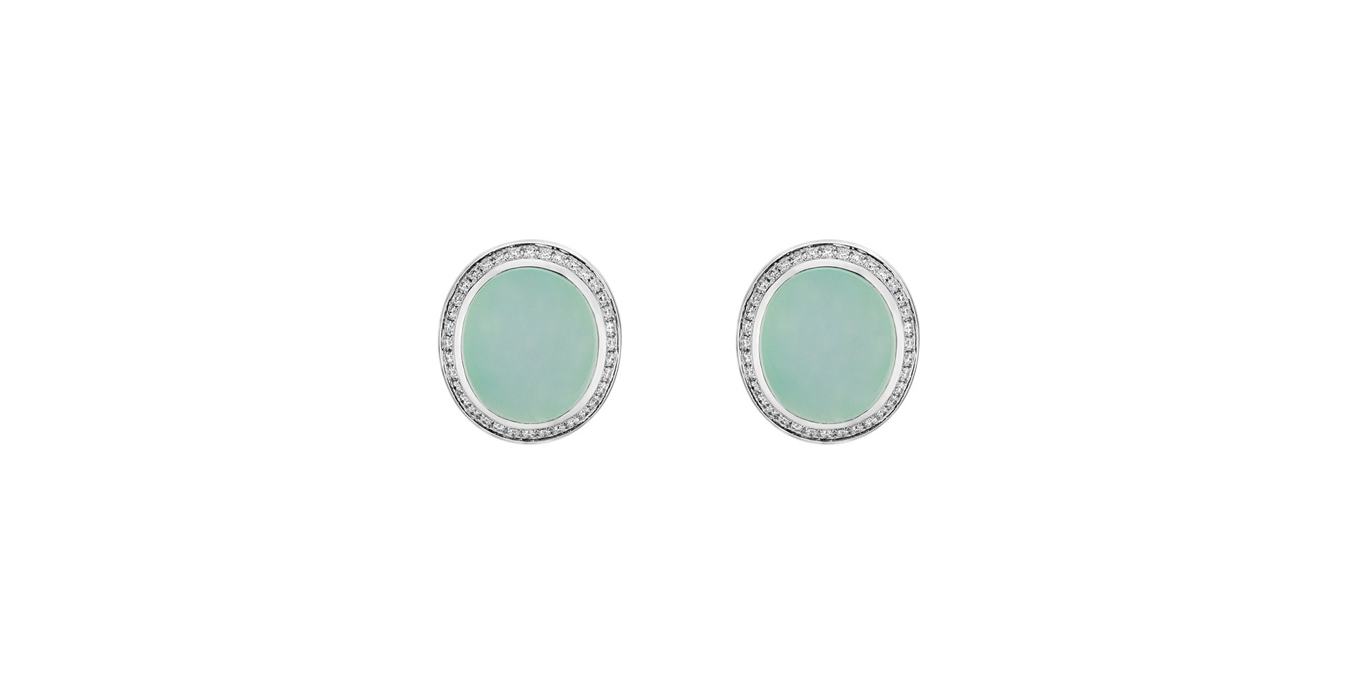 Diamond earrings with Chalcedony Shiny Blossom