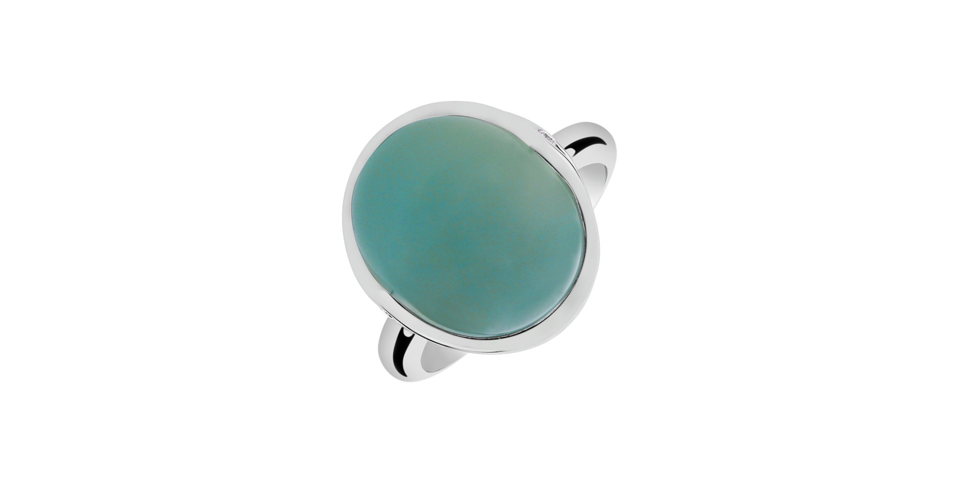 Diamond ring with Chalcedony Fairytale Drop