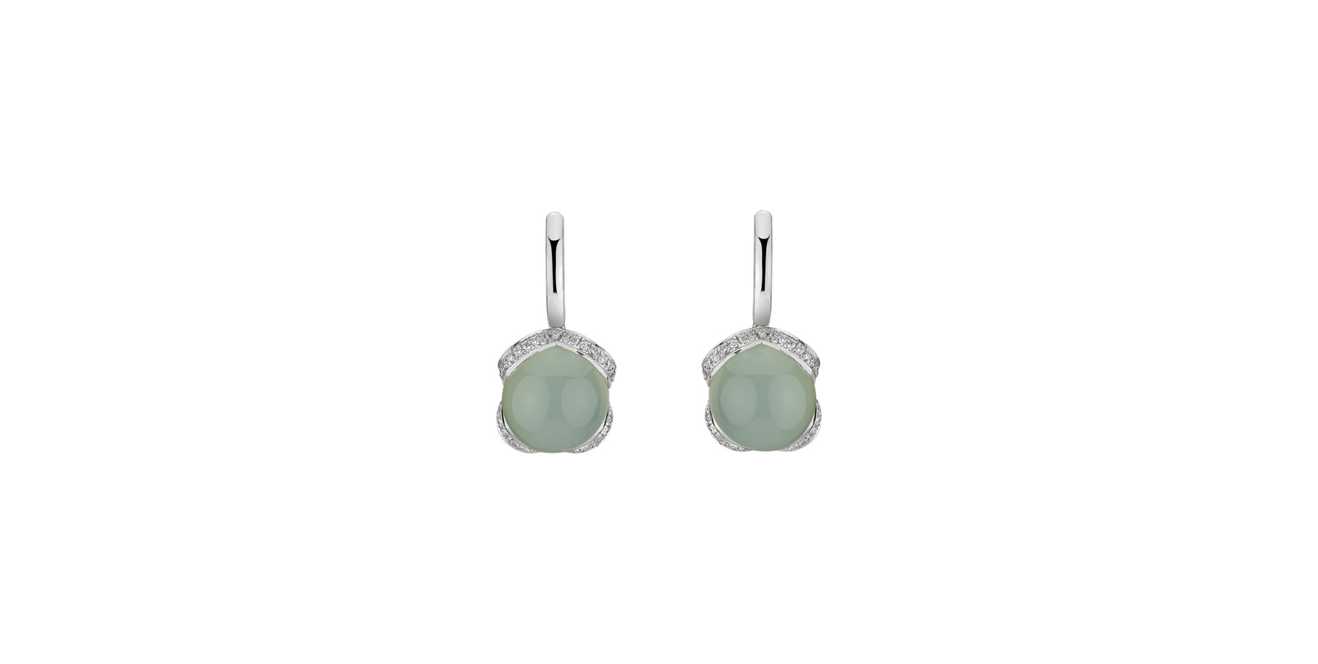 Diamond earrings with Chalcedony Rainbow Wish