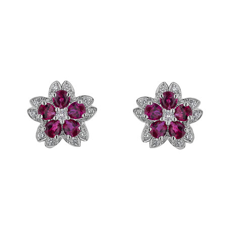 Diamond earrings and Ruby Lovely Pleasure