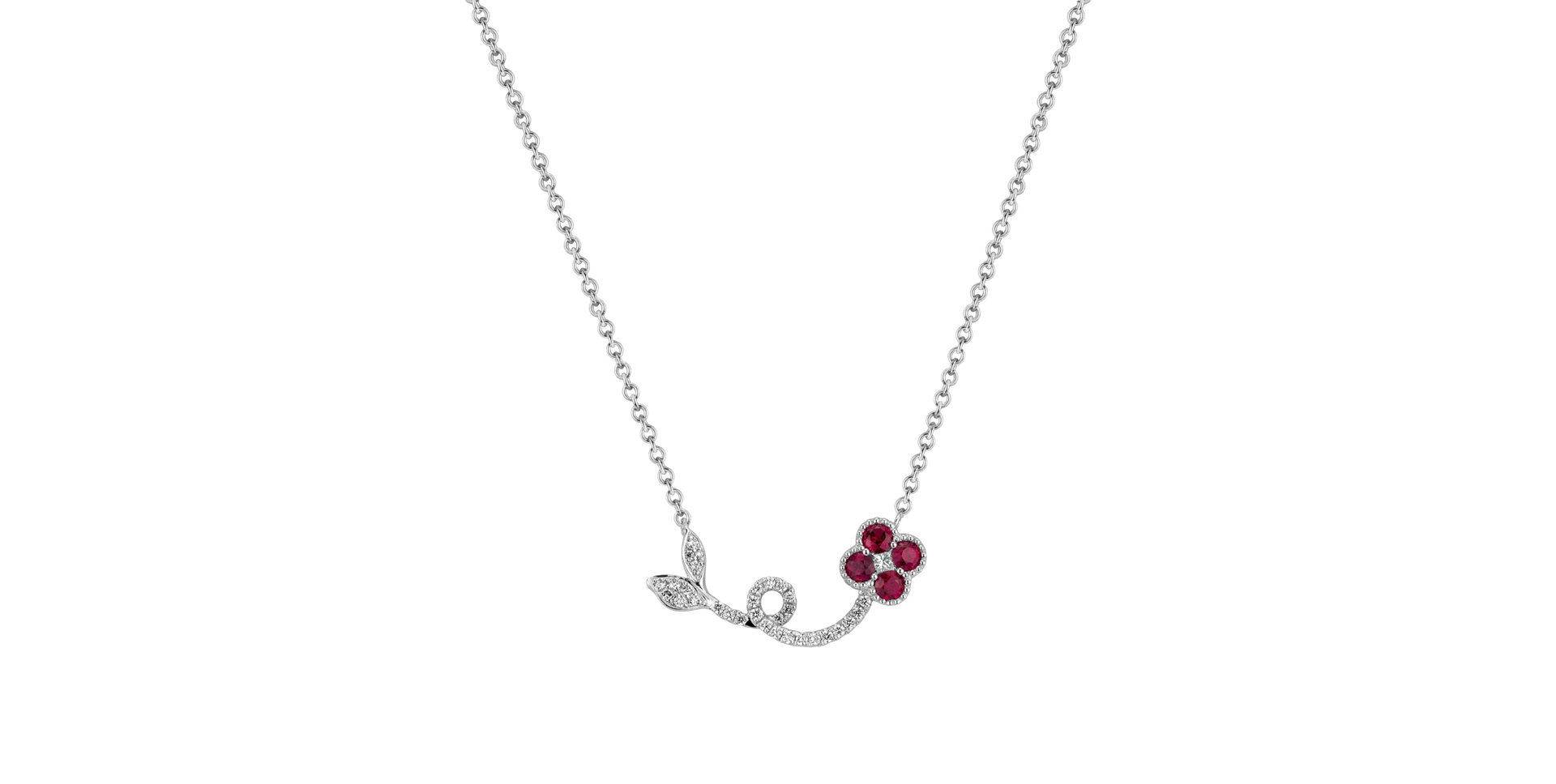 Diamond necklace with Ruby Aimer