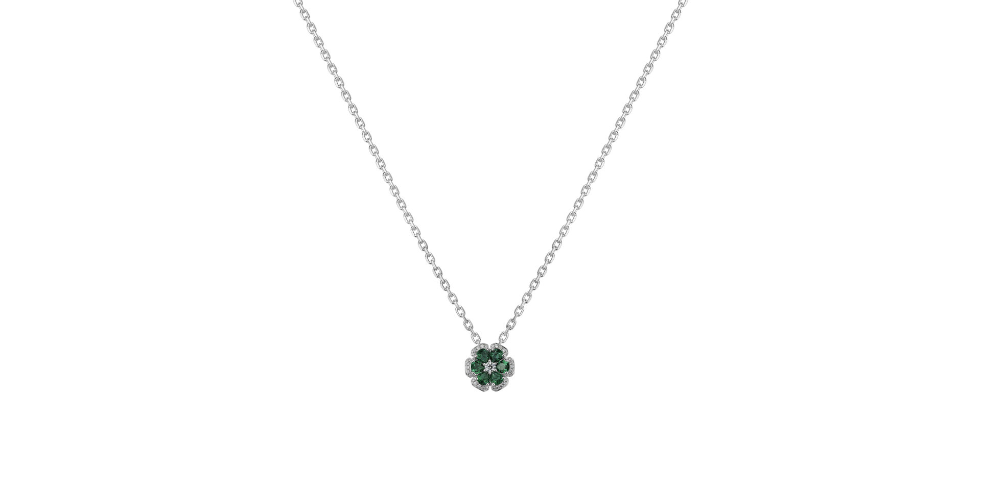 Diamond pendant with Emerald Emerald Lady