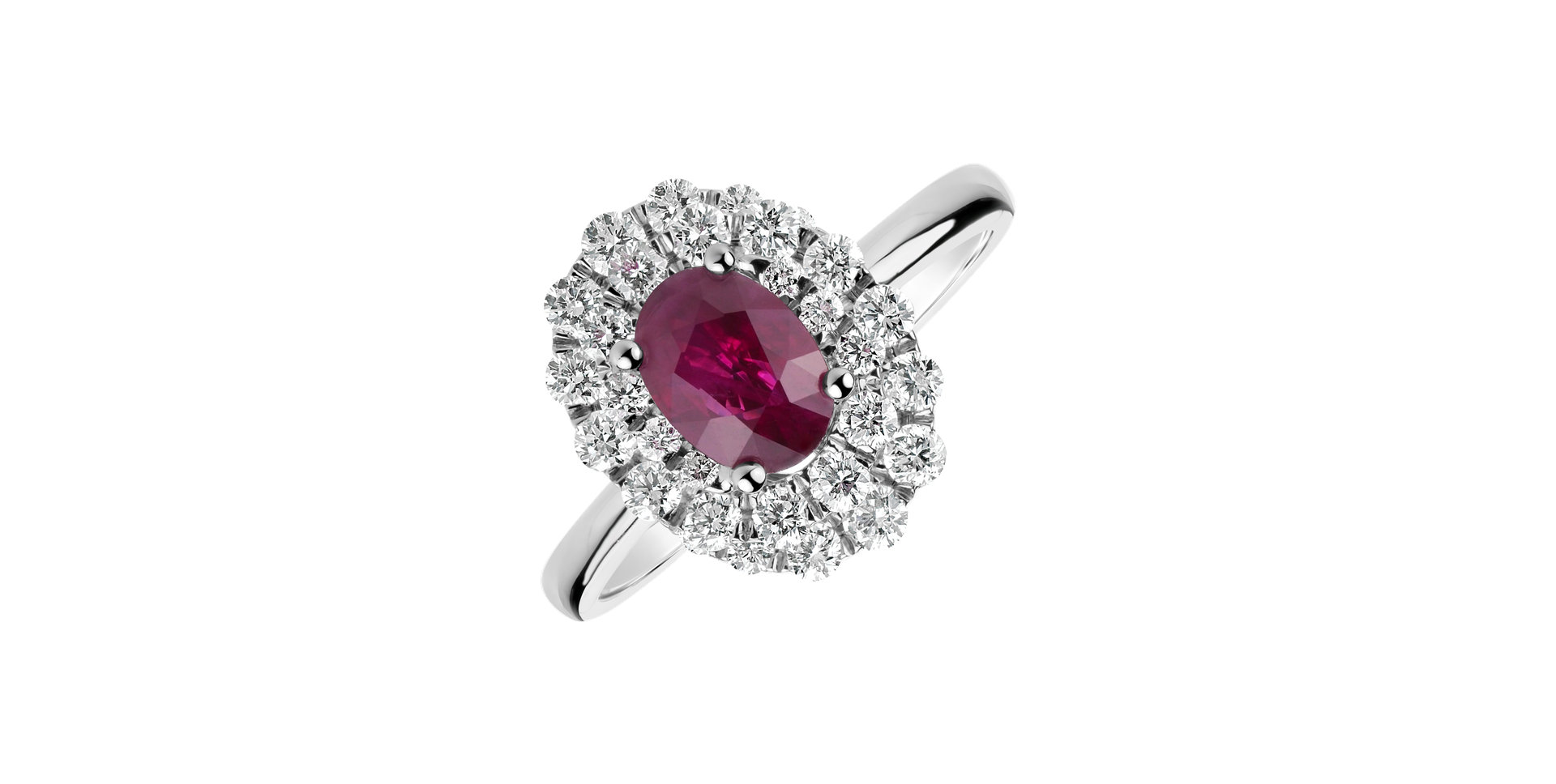 Diamond ring with Ruby Liliana