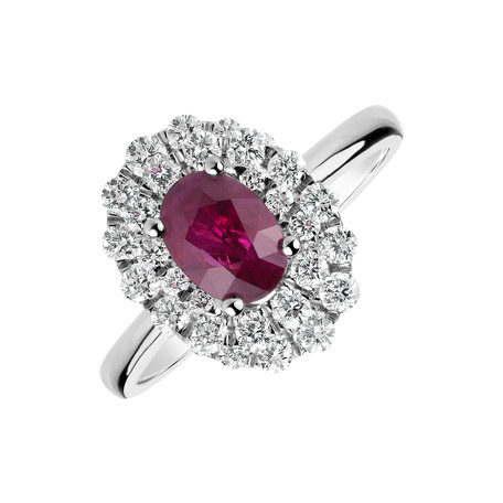 Diamond ring with Ruby Liliana