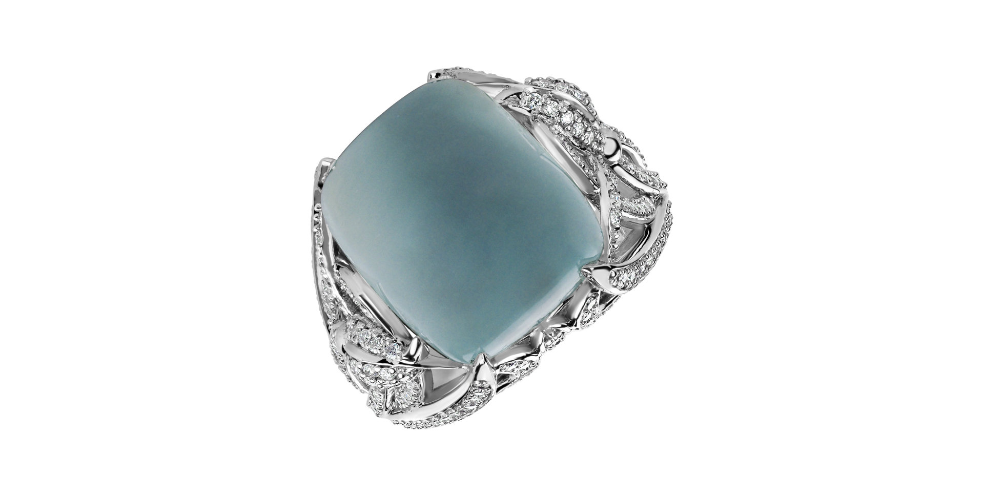 Diamond ring with Aquamarine Fascinating Ladyship