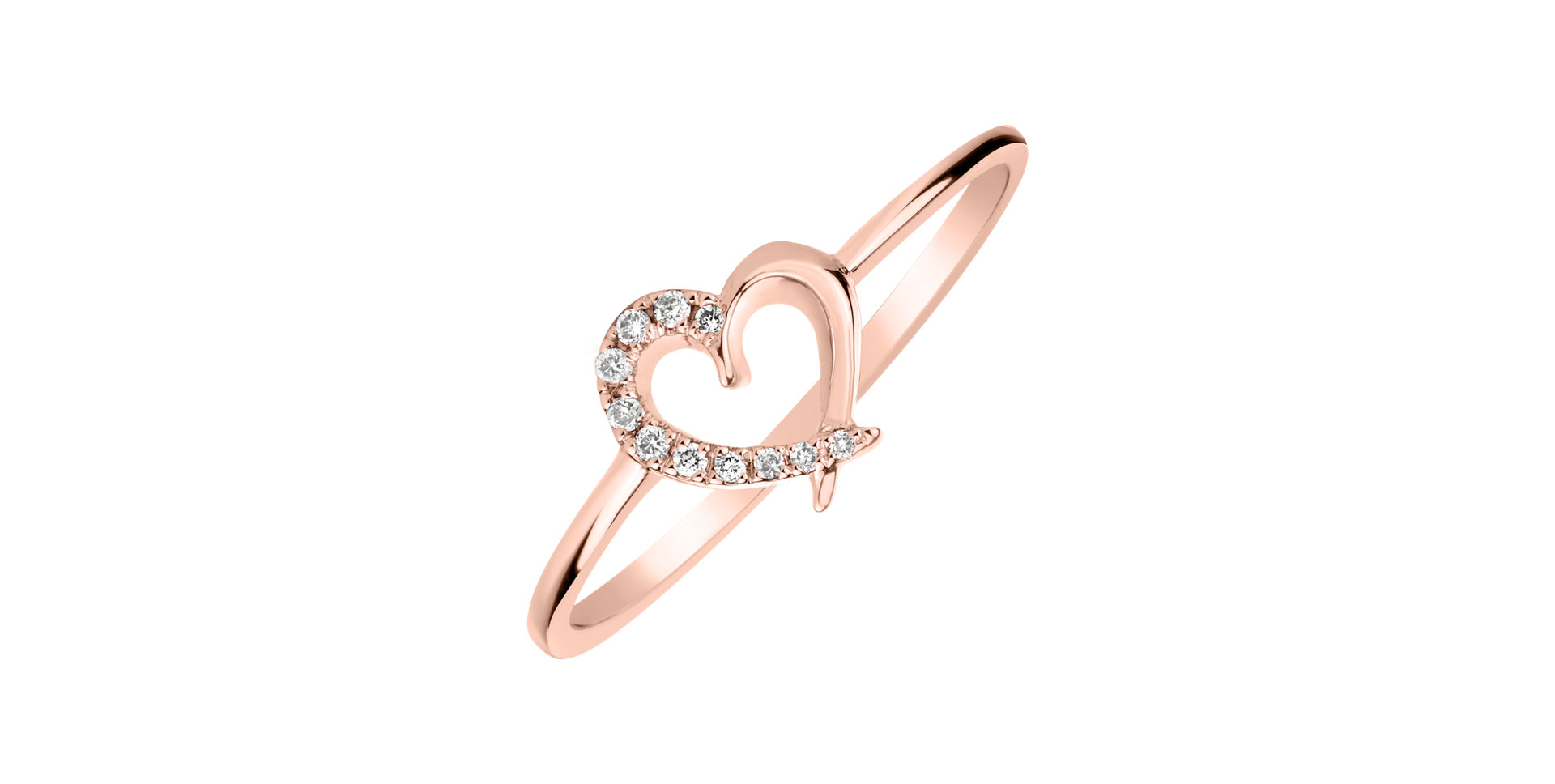 Diamond ring Sparkling Heart