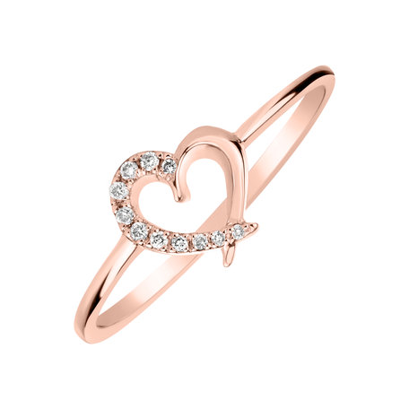 Diamond ring Sparkling Heart