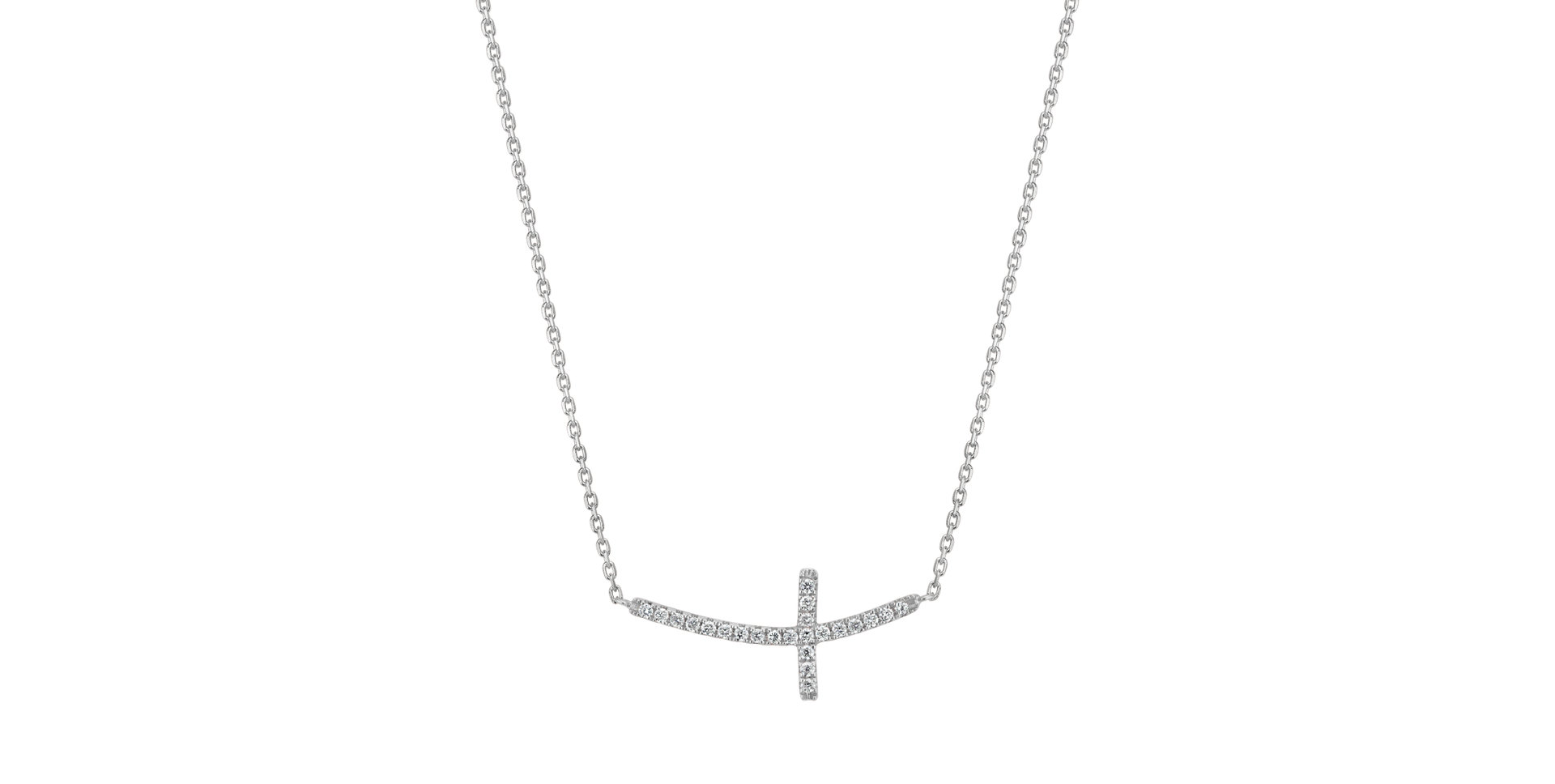 Diamond necklace Glossy Cross