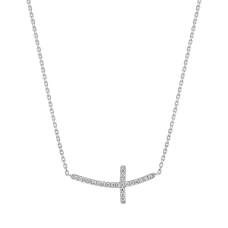 Diamond necklace Glossy Cross