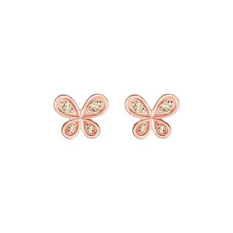 Earrings with brown diamonds Butterfly