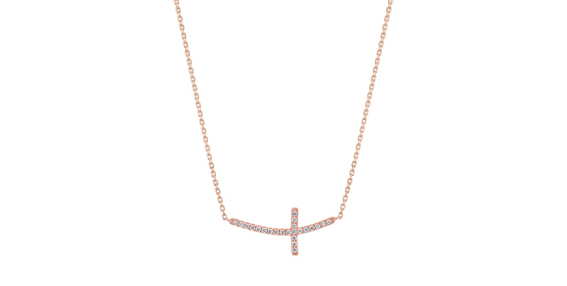Diamond necklace Glossy Cross
