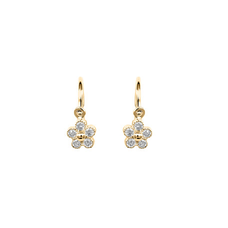 Children's diamond earrings Diamond Flower