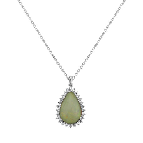 Diamond pendant with Opal Royal Pear