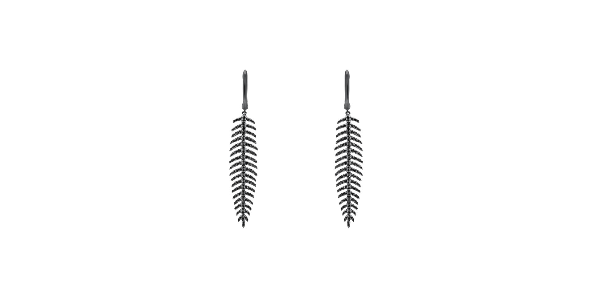 Earrings with black diamonds Galaxy Feather
