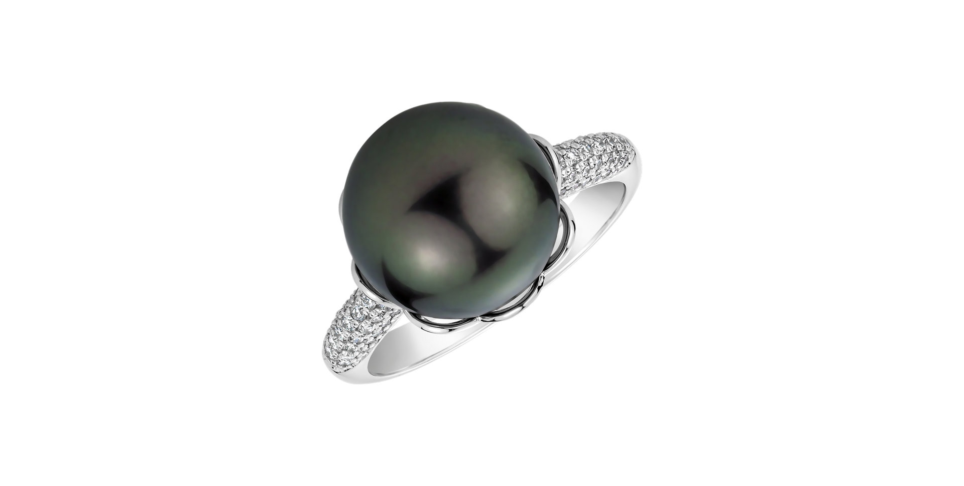 Diamond ring with Pearl Pearly Attraction