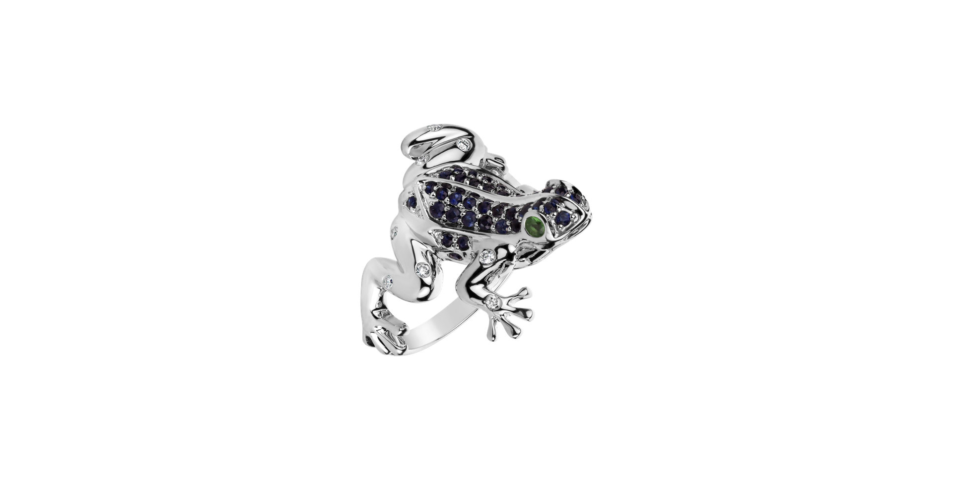 Diamond ring with Sapphire and Garnet Prince Charming