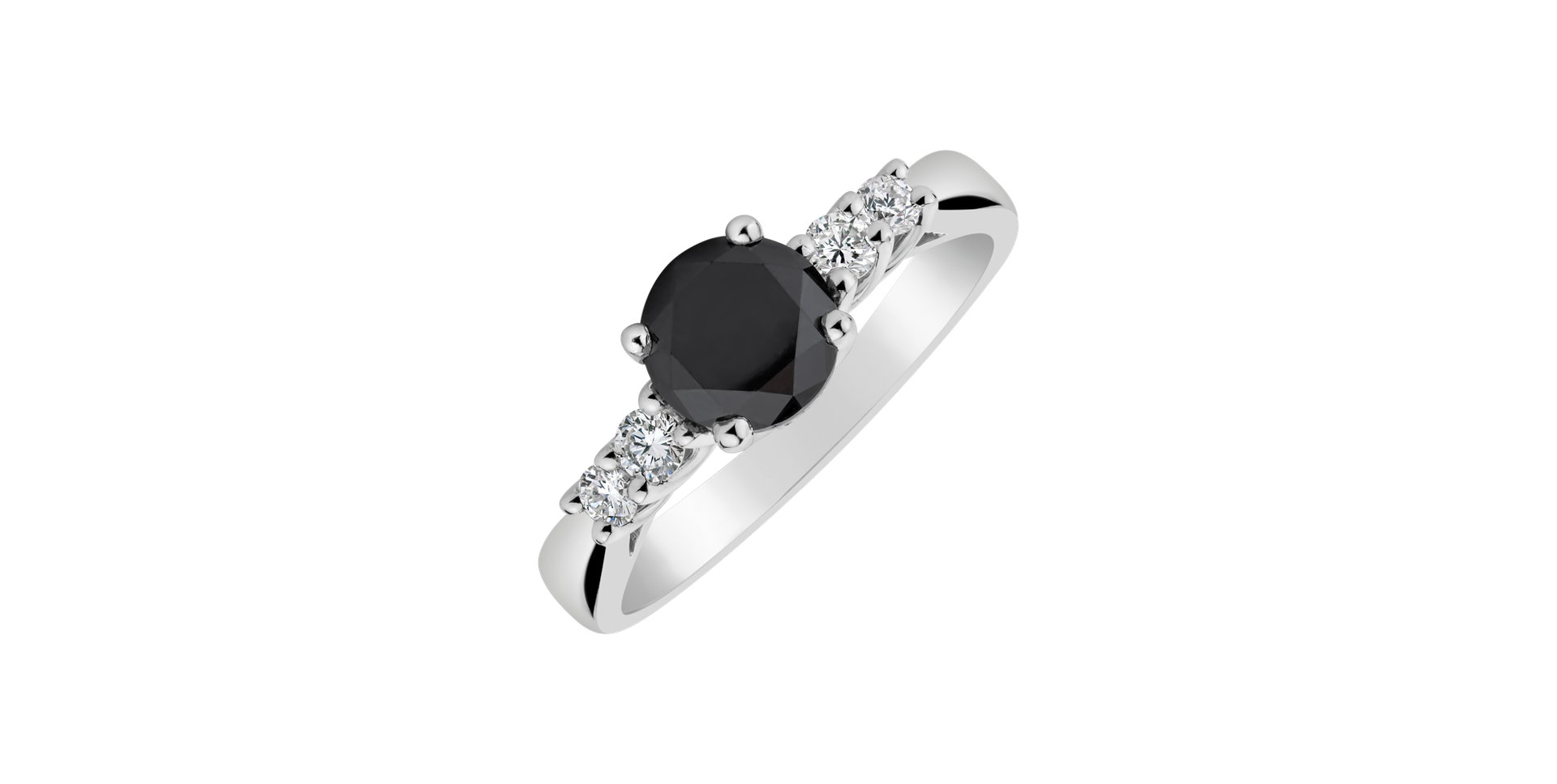 Ring with black and white diamonds Luxury Darkness