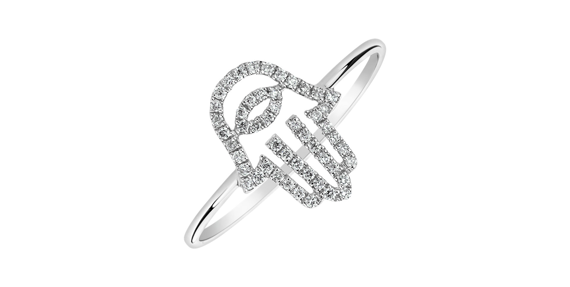 Diamond ring Hamsa