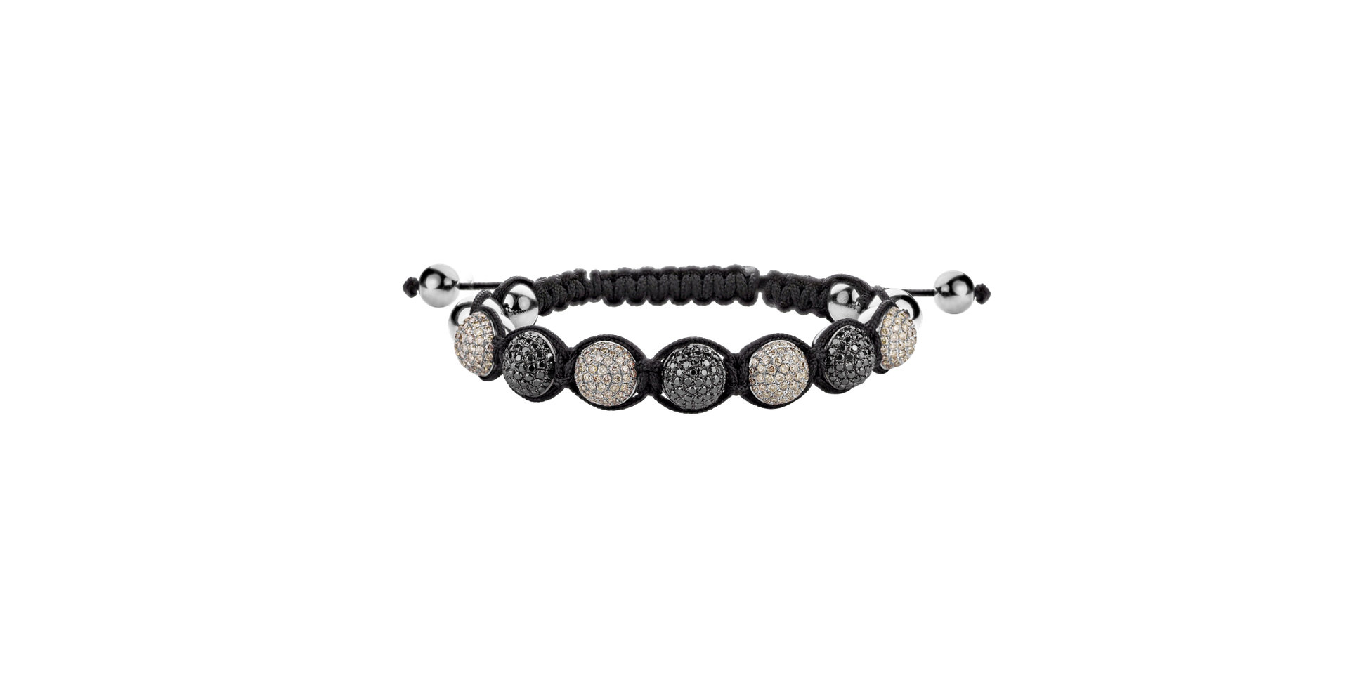 Bracelet with black and white diamonds Moonlight Night
