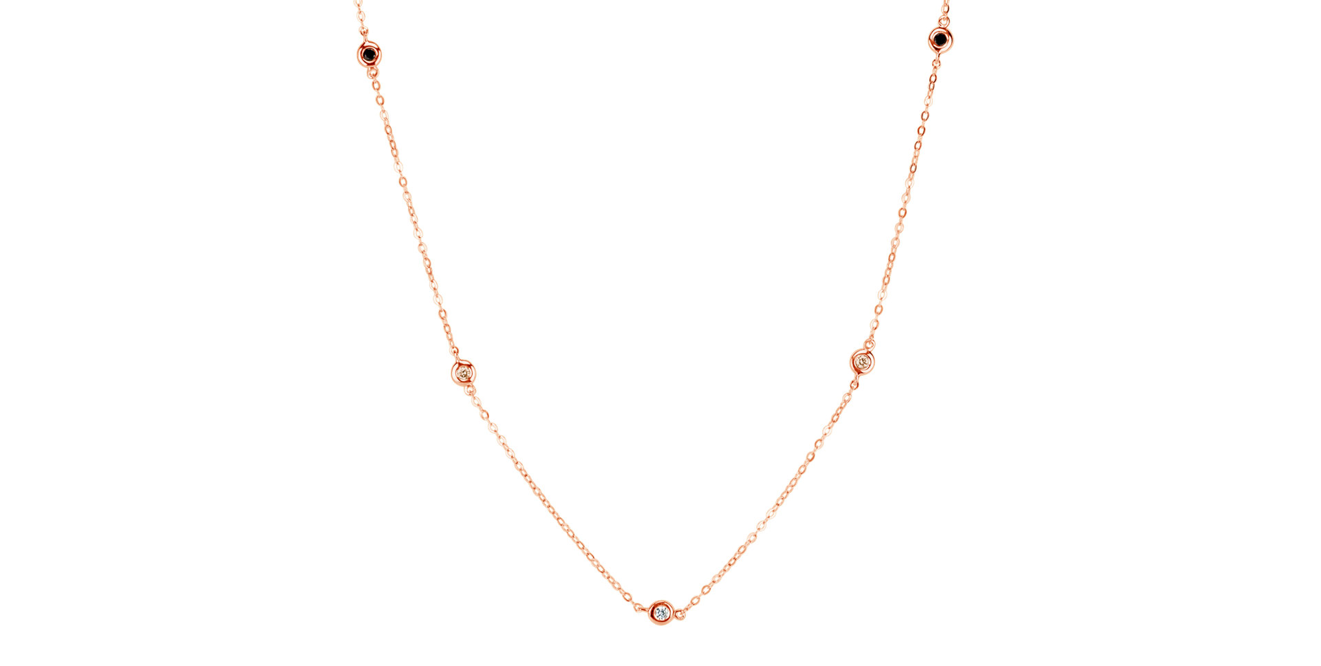 Necklace with white, brown and black diamonds Dots