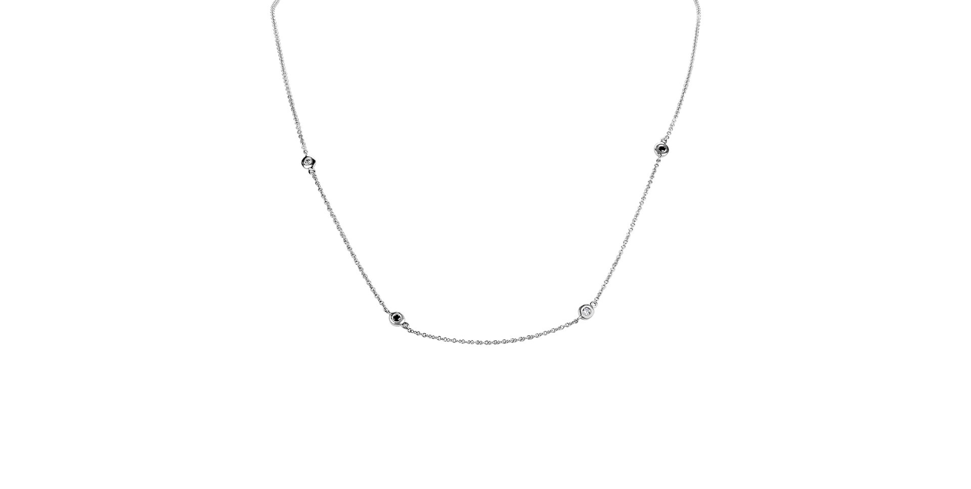 Necklace with black and white diamonds Dots